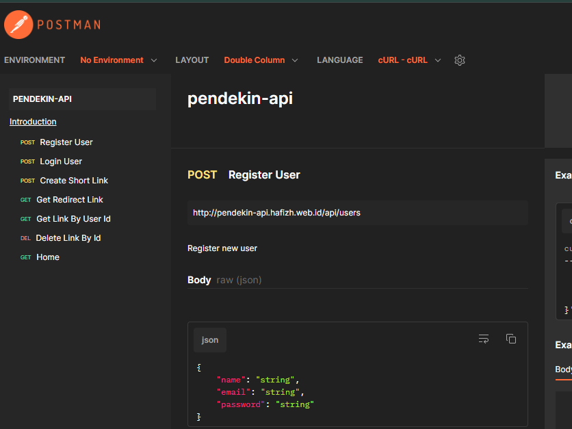 Pendekin API (PROGRESS)